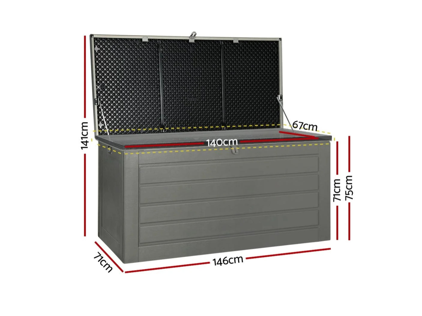 Outdoor Storage Box 680L grey