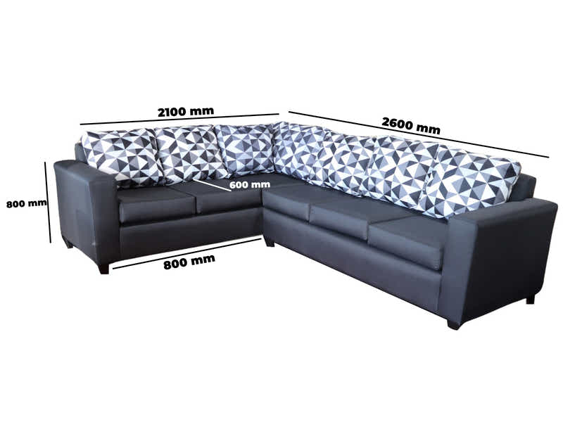 DS NZ Made Ezra Corner Sofa with Geometric Cushions