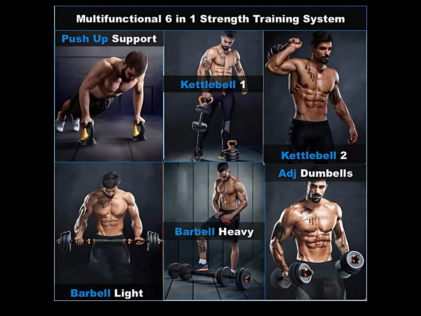 Dumbbell Set 6in1 Adjustable Barbell 20KG