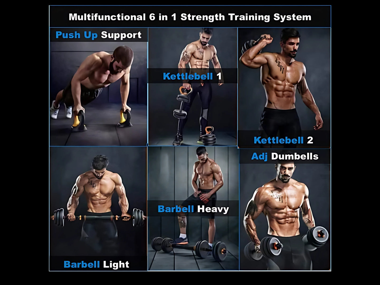 Dumbbell Set 6in1 Adjustable Barbell 20KG
