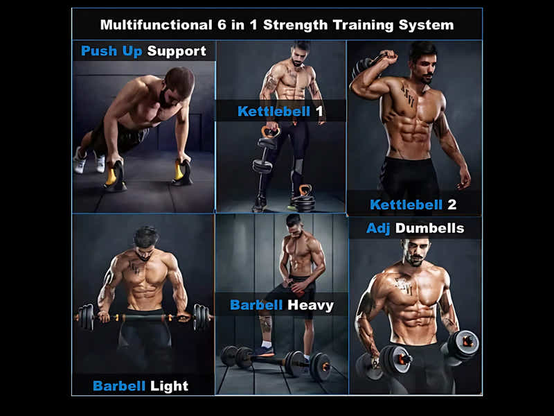 Dumbbell Set 6in1 Adjustable Barbell 40KG