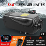 DS BD 12V Diesel Air Heater 8KW Portable Parking Remote Control Panel Black Grey