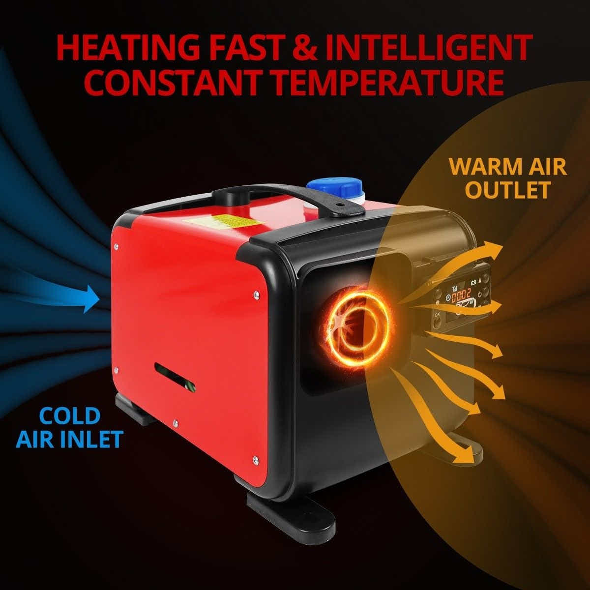 DS BD Diesel Air Heater All-in-One 12V 8KW Parking Car Truck Remote Black Red