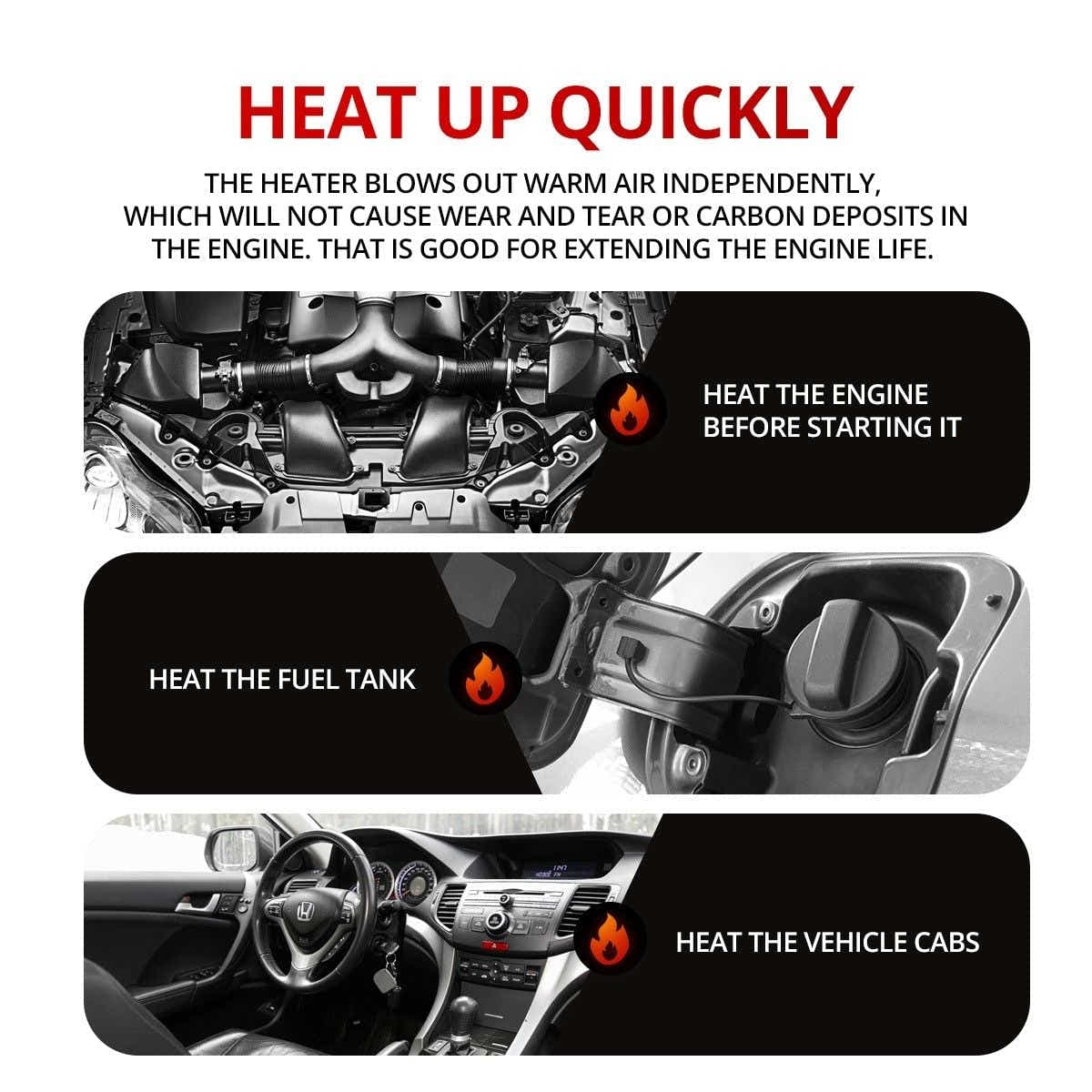 DS BD Diesel Air Heater All-in-One 12V 8KW Parking Car Truck Remote Black Red
