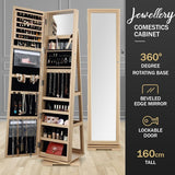 DS BD 360 Degree Mirror Jewellery Cabinet Freestanding Organiser Armoire