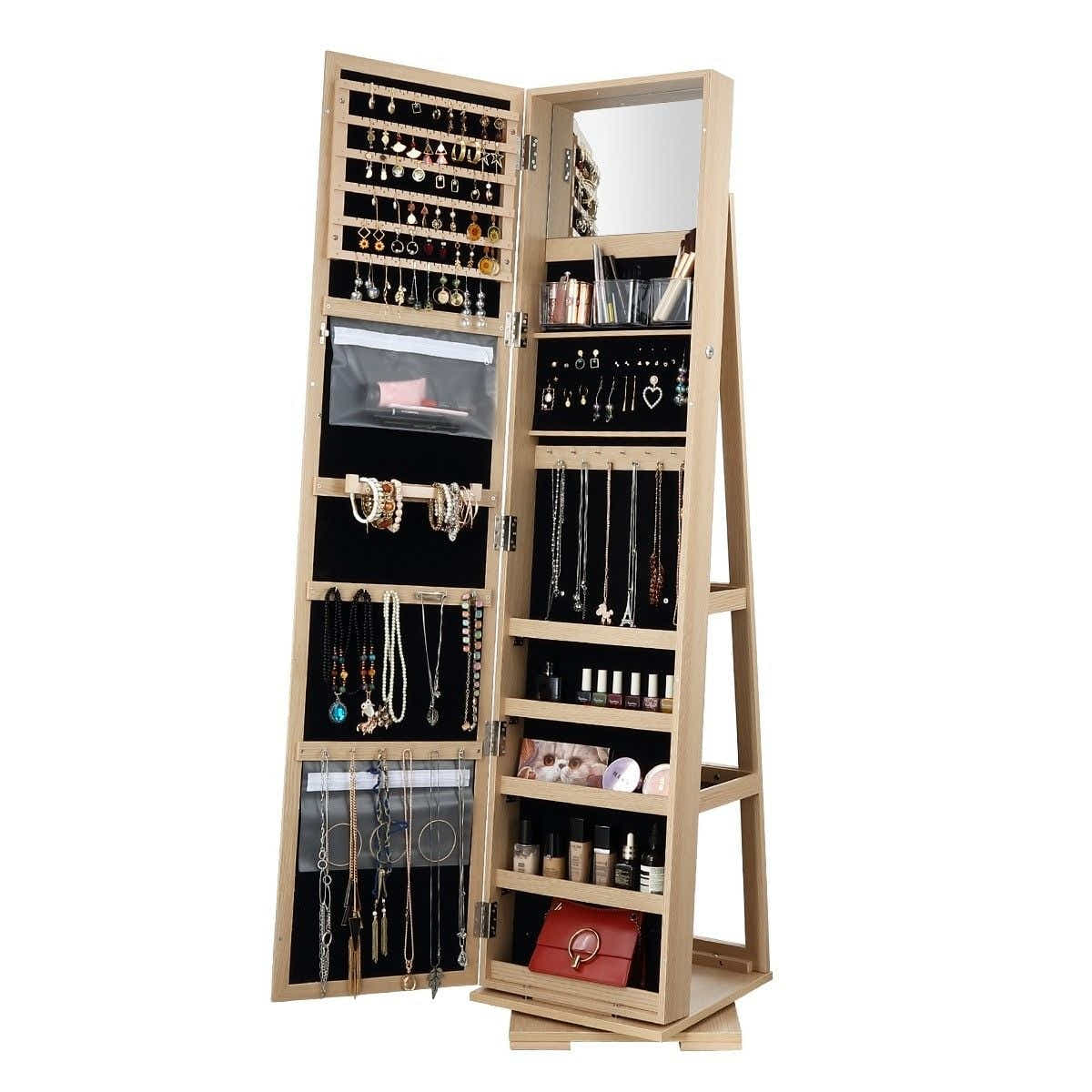 DS BD 360 Degree Mirror Jewellery Cabinet Freestanding Organiser Armoire