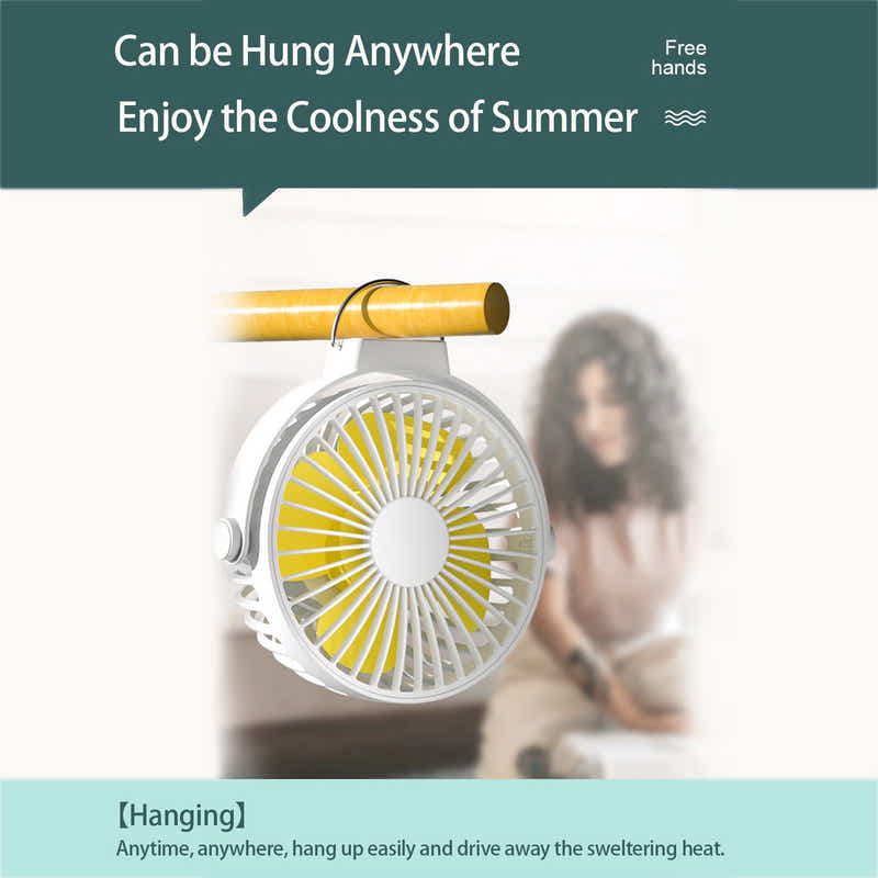 DS BS USB Rechargeable Flexible Tripod Baby Stroller Fan-White