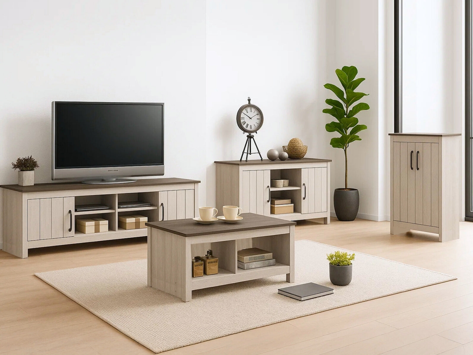 DS Lennart Furniture Bundle – TV Unit, Coffee Table, Sideboard & Shoe Cabinet