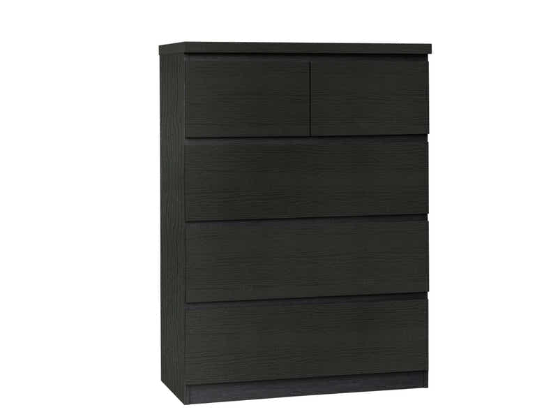 Tiko 5-Drawer Tallboy - Black Oak