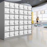 DS BD 18 Doors Metal Steel Locker Gym School Stationary Storage Cabinet White