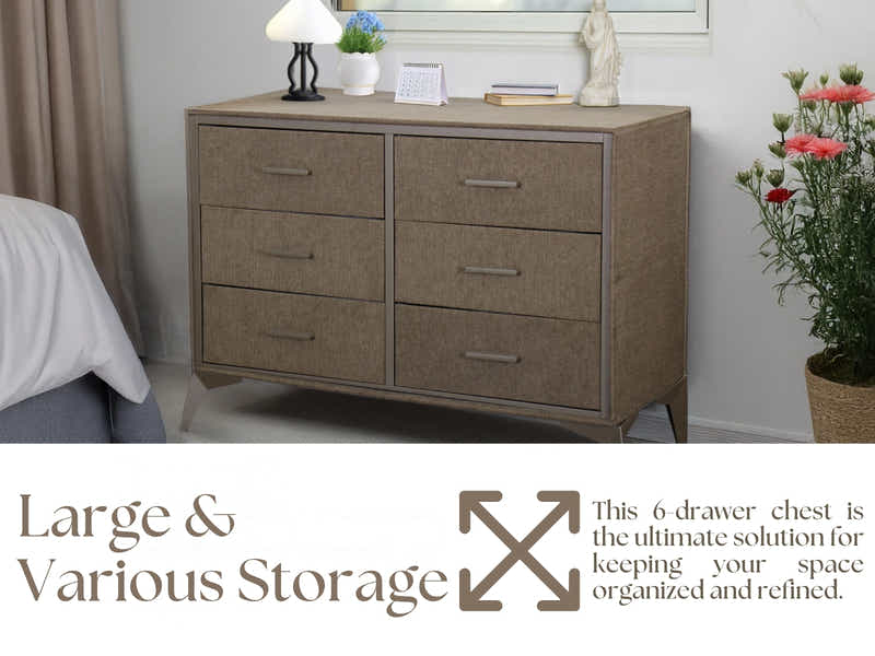 Delani 6-Drawer Lowboy - Brown