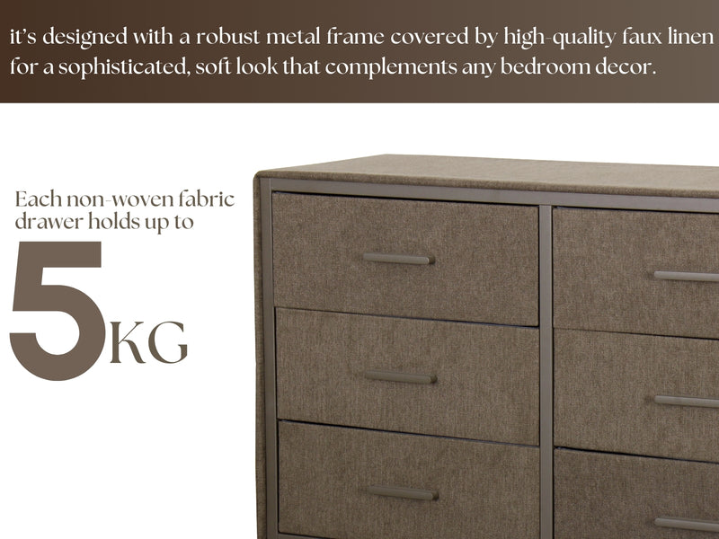 Delani 6-Drawer Lowboy - Brown