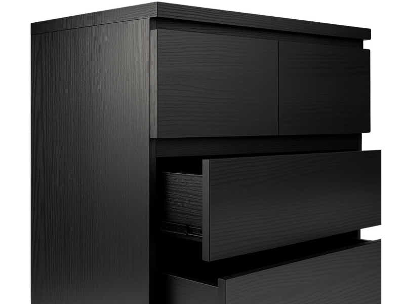 Tiko 5-Drawer Tallboy - Black Oak