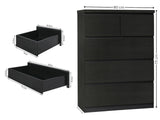DS Tiko 5-Drawer Tallboy - Black Oak