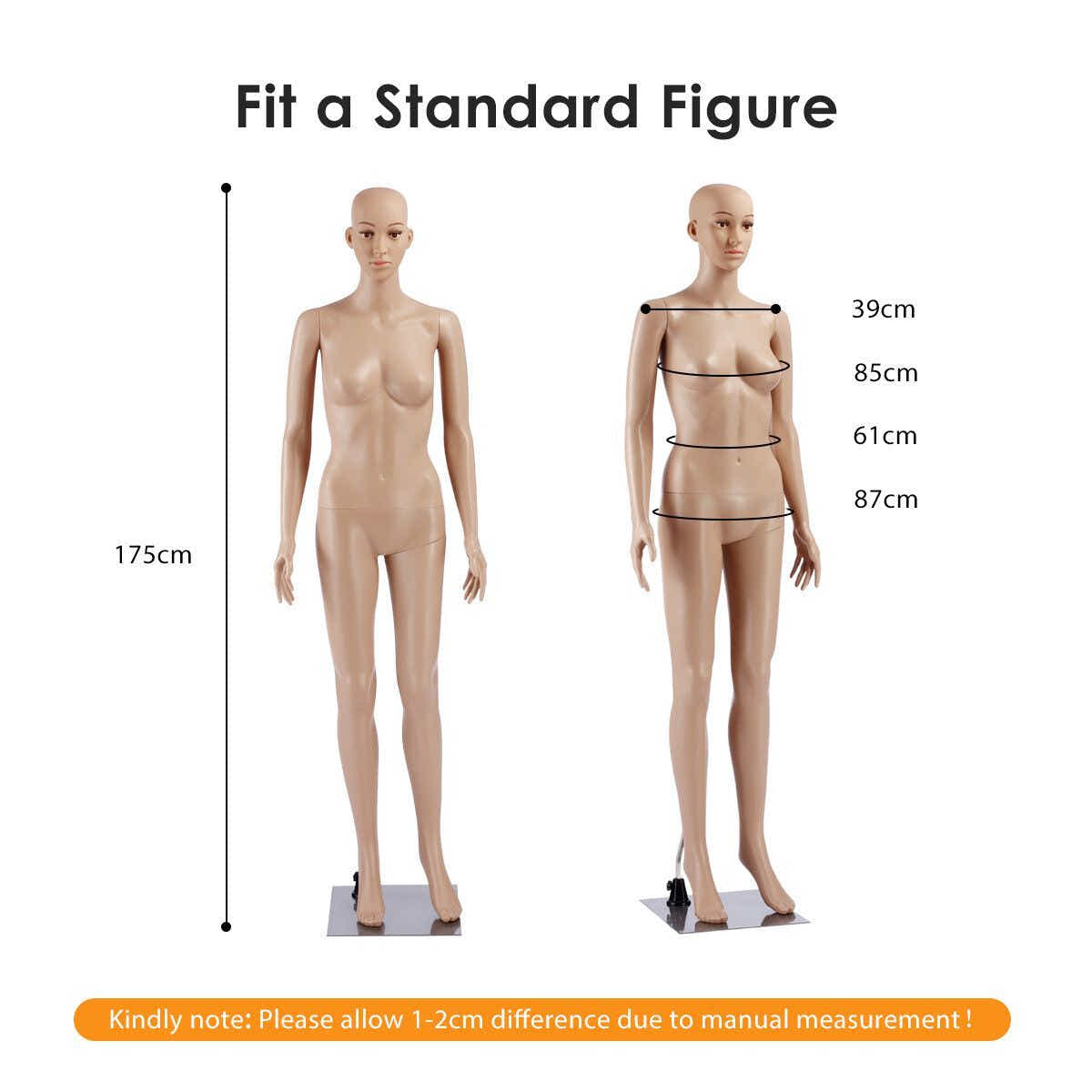 DS BD Female Mannequin Full Body Torso Dress Form 175CM Adjustable Detachable
