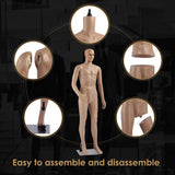 DS BD 185CM Male Mannequin Full Body Dress Form Adjustable Detachable Skin