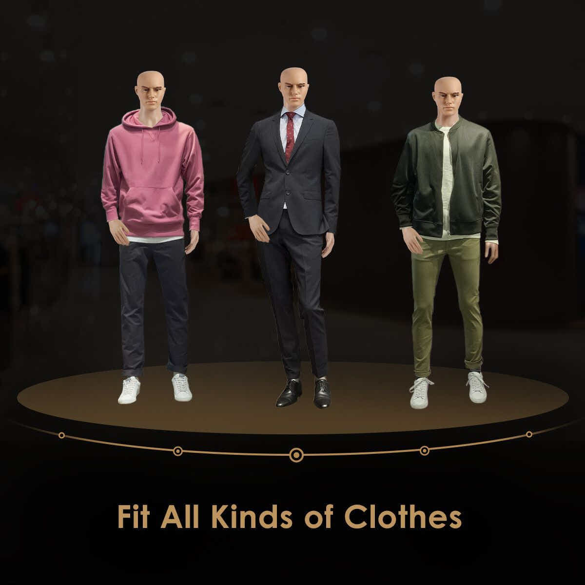 DS BD 185CM Male Mannequin Full Body Dress Form Adjustable Detachable Skin