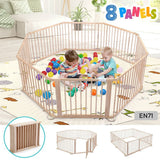 DS BD Kidbot Wooden Playpen Kids Activity Centre Foldable Fence Playard 8 Panel
