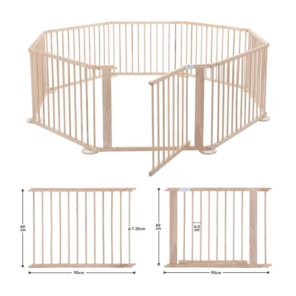 DS BD Kidbot Wooden Playpen Kids Activity Centre Foldable Fence Playard 8 Panel