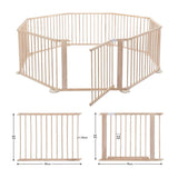 DS BD Kidbot Wooden Playpen Kids Activity Centre Foldable Fence Playard 8 Panel