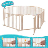 DS BD Kidbot Wooden Playpen Kids Activity Centre Foldable Fence Playard 8 Panel