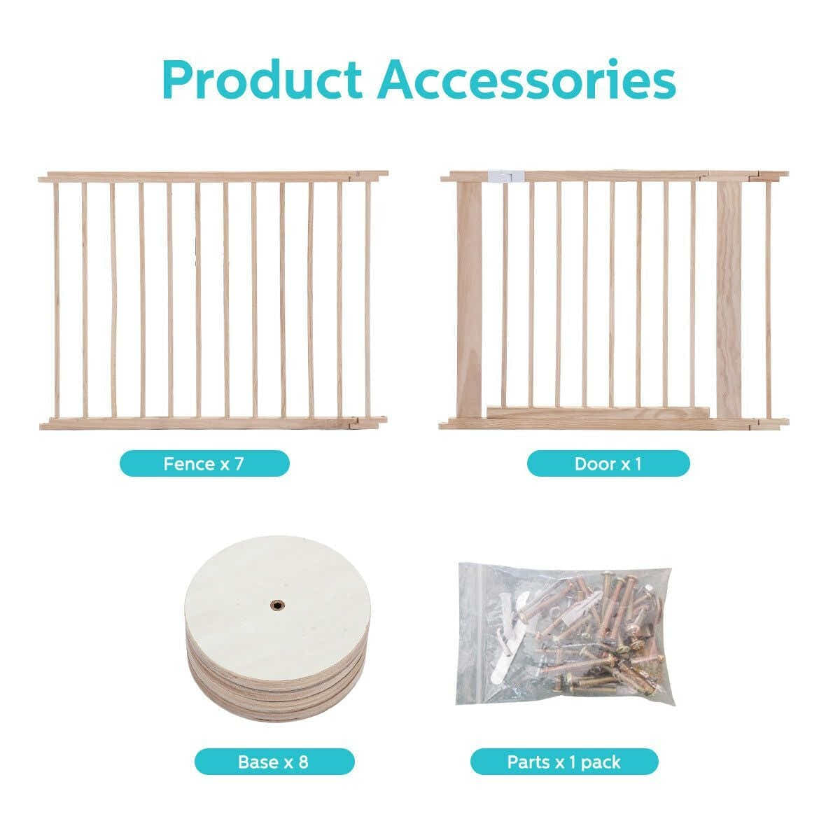 DS BD Kidbot Wooden Playpen Kids Activity Centre Foldable Fence Playard 8 Panel