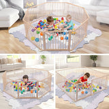 DS BD Kidbot Wooden Playpen Kids Activity Centre Foldable Fence Playard 8 Panel