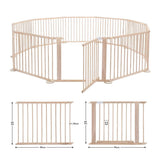 DS BD Kidbot Wooden Playpen Foldable Fence Kids Activity Centre Playard 10 Panel
