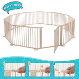 DS BD Kidbot Wooden Playpen Foldable Fence Kids Activity Centre Playard 10 Panel