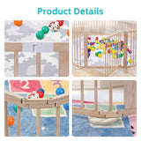 DS BD Kidbot Wooden Playpen Foldable Fence Kids Activity Centre Playard 10 Panel