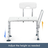DS BD Adjustable Shower Chair Bath Seat Stool Medical Tub Transfer Bench Armrest