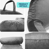 DS BD Bed Reading Pillow Husband Cushion Backrest Detachable Neck Roll Foam Gray