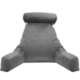 DS BD Bed Reading Pillow Husband Cushion Backrest Detachable Neck Roll Foam Gray