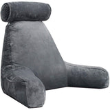 DS BD Bed Reading Pillow Husband Cushion Backrest Detachable Neck Roll Foam Gray