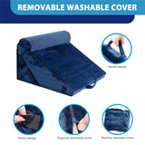 DS BD Wedge Pillow Set Memory Foam Bed Cushion Back Adjustable Navy Blue