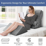 DS BD 4 Pcs Wedge Pillow Set Memory Foam Bed Cushion Support Adjustable Gray