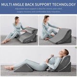 DS BD 4 Pcs Wedge Pillow Set Memory Foam Bed Cushion Support Adjustable Gray