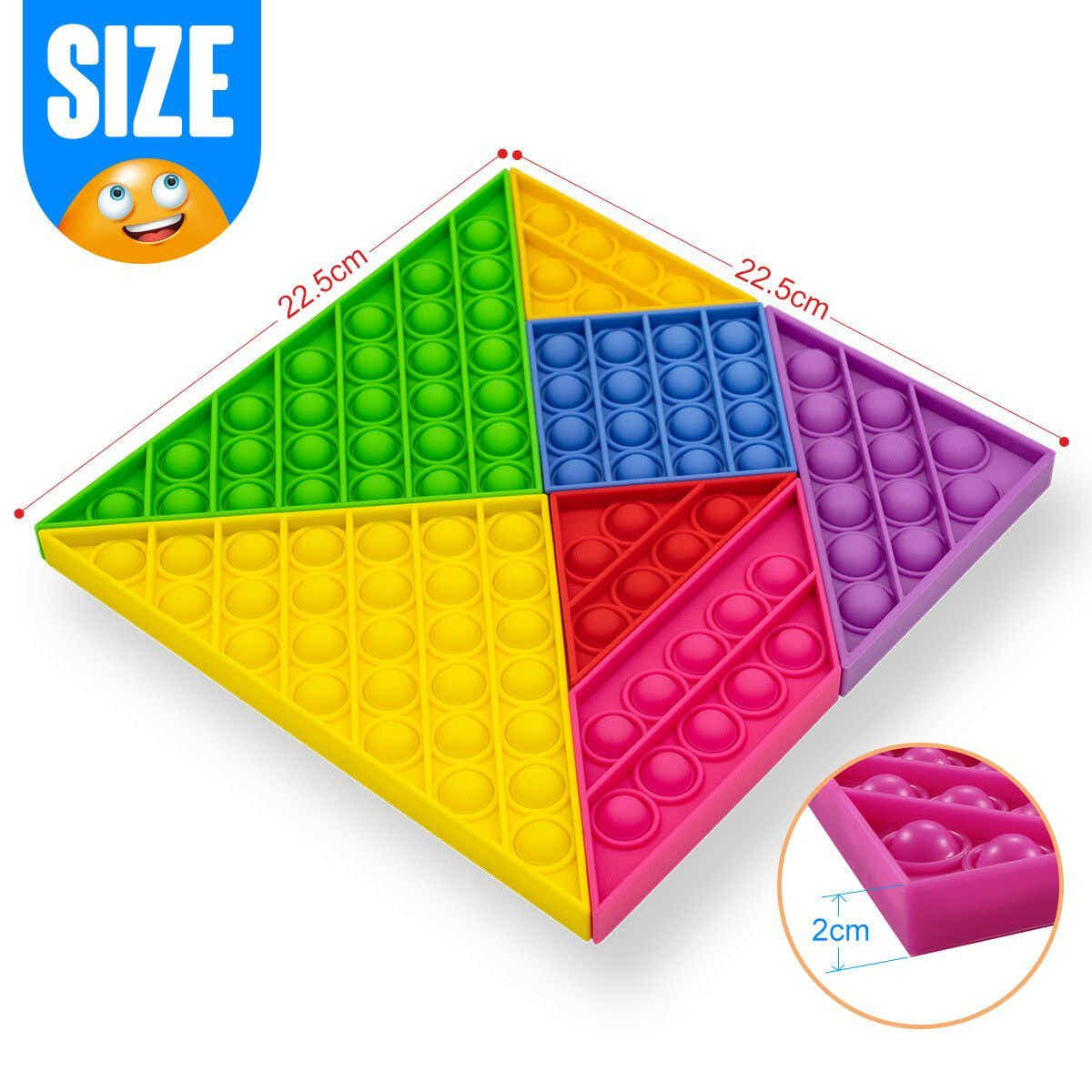 DS BD Push Pop Bubble Fidget Tangram Sensory Anxiety Stress Relief Adults Kids