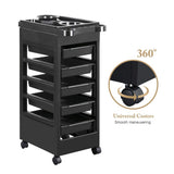 DS BD Hairdressing Storage Rolling Tool Cart Salon on Wheels 6 Tiers 5 Tray