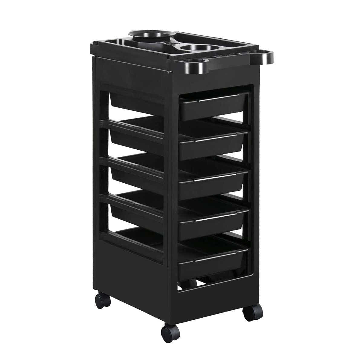 DS BD Hairdressing Storage Rolling Tool Cart Salon on Wheels 6 Tiers 5 Tray