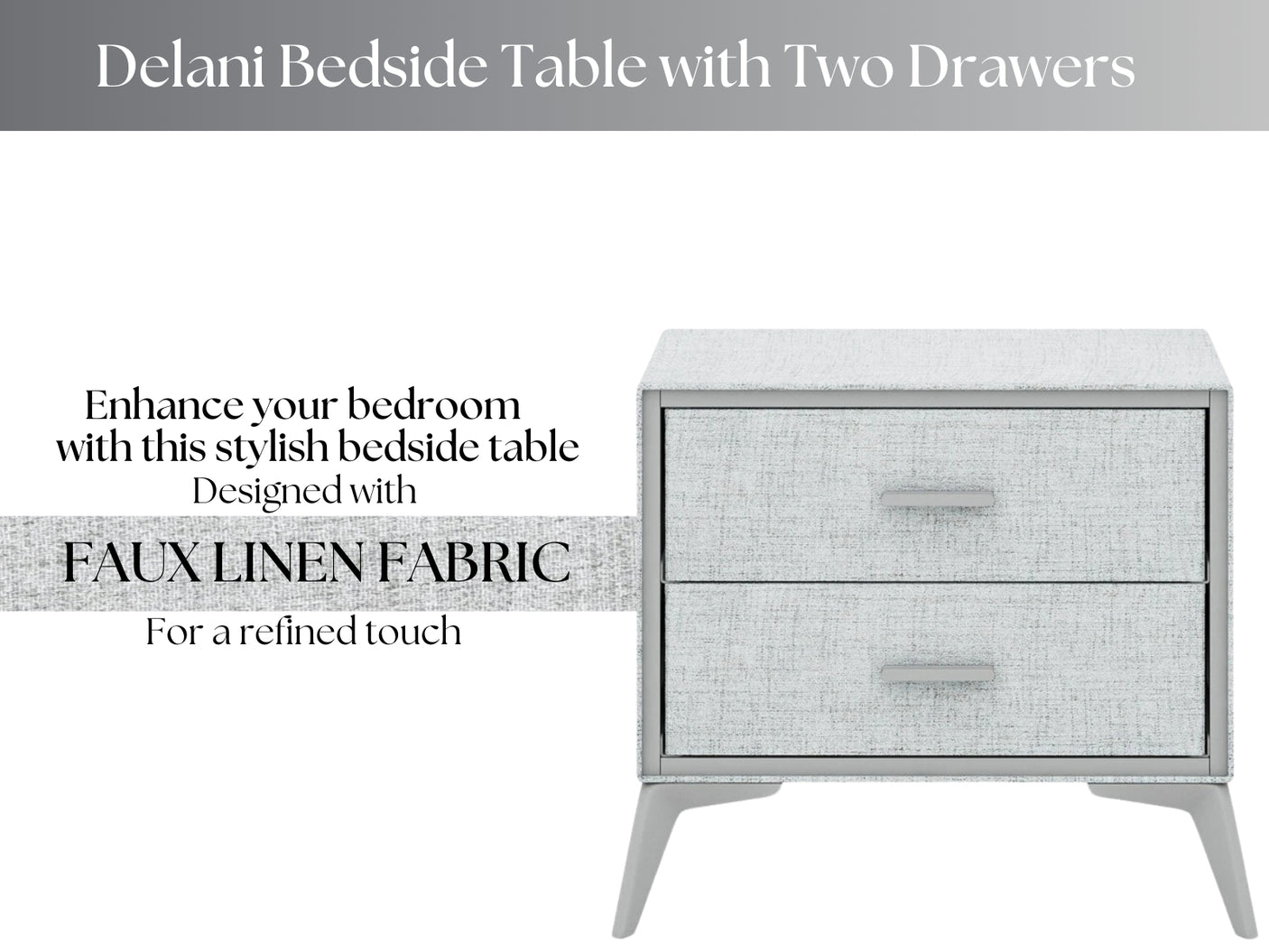 Delani Bedside Table Grey