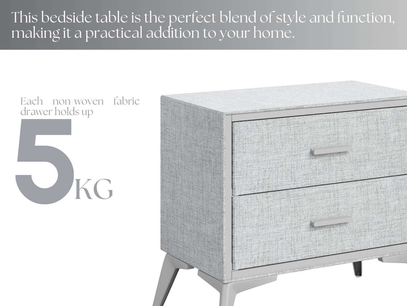 Delani Bedside Table Grey