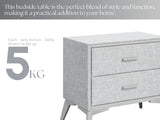 Delani Bedside Table Grey