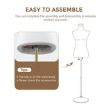 DS BD Female Mannequin Torso Display Manikin Dress Form Base 164-180CM White