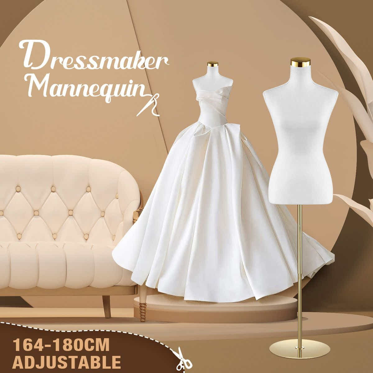 DS BD Female Mannequin Torso Display Manikin Dress Form Base 164-180CM White