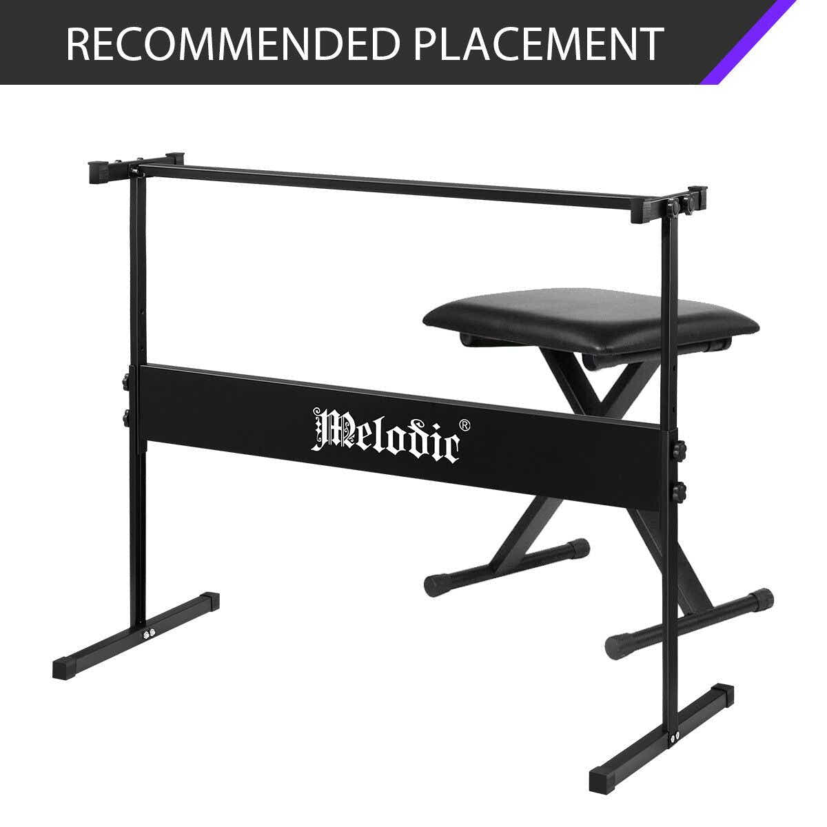 DS BD Melodic I Style Adjustable Stand Folding Piano Stool Seat Chair Set