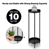 DS BD 80CM High Plant Metal Flower Pots Shelf Corner Black Planter Holder Rack