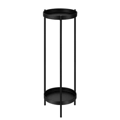 DS BD 80CM High Plant Metal Flower Pots Shelf Corner Black Planter Holder Rack