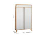 Lonna Steel Shoe Cabinet 2-Door With Drawers White New