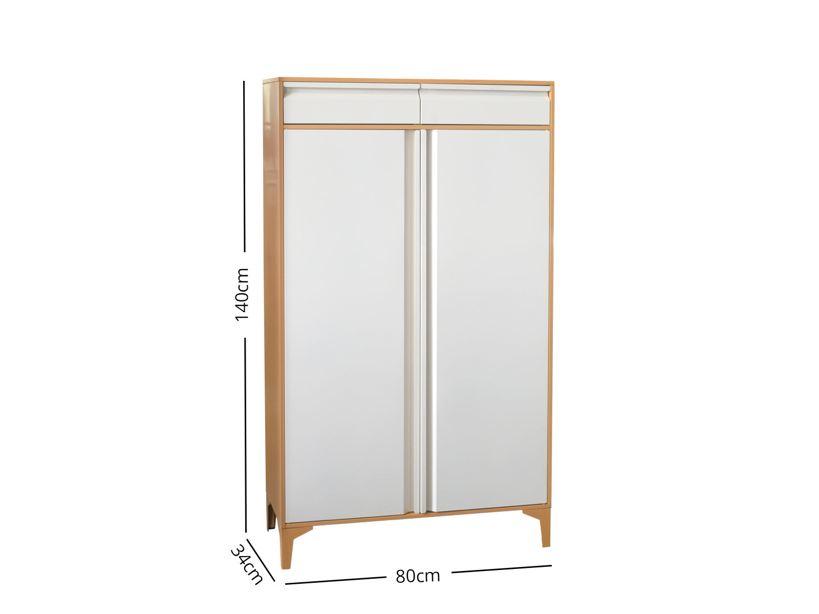 Lonna Steel 2-Door Shoe Cabinet With Drawers - White